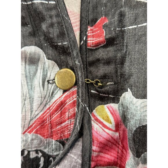 Citron Santa Monica Jacket Butterfly Black Red Gray Kimono Top Womens Size S - Picture 6 of 9